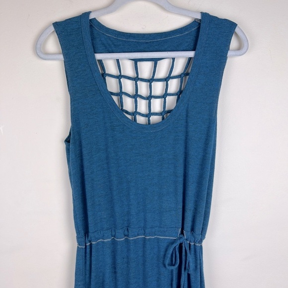 Chaser | Boho Sleeveless Knot Back Heather Maxi Dress In Heathered Blue | S - Picture 6 of 9